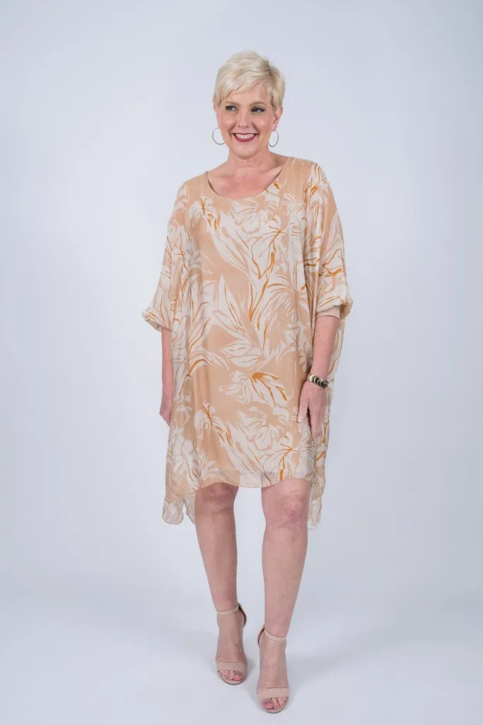 Alessia Floral Silk Kaftan Dress (DQ202F)