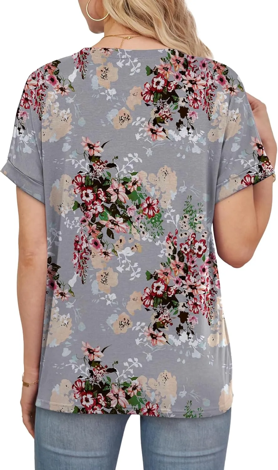 Besshopie Women's Oversized T Shirts Short Sleeve Crewneck Summer Tops Casual Loose Basic Tee Shirts 2025 Trendy Clothes