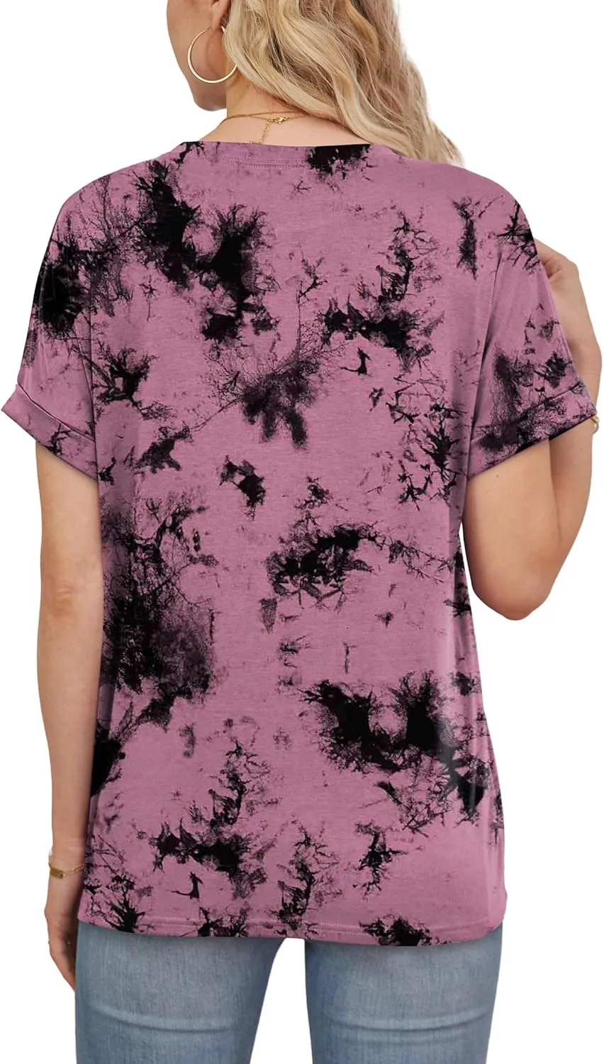 Besshopie Women's Oversized T Shirts Short Sleeve Crewneck Summer Tops Casual Loose Basic Tee Shirts 2025 Trendy Clothes