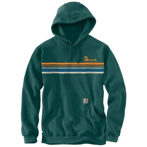 Carhartt Mens Loose Fit Midweight Stripe Graphic Pullover Hoodie
