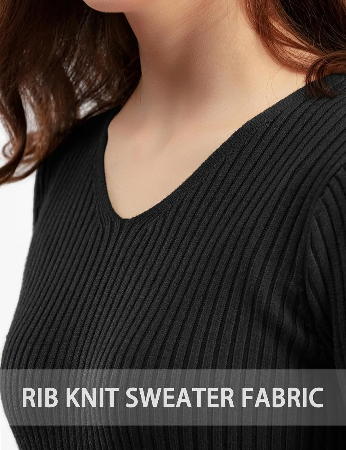CYCLAMEN 2023 Women's Ribbed Knit Sweater Mini Dress A-Line V Neck Long Sleeve Short Dress Winter Fall