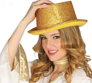 Gold Glitter Top Hat