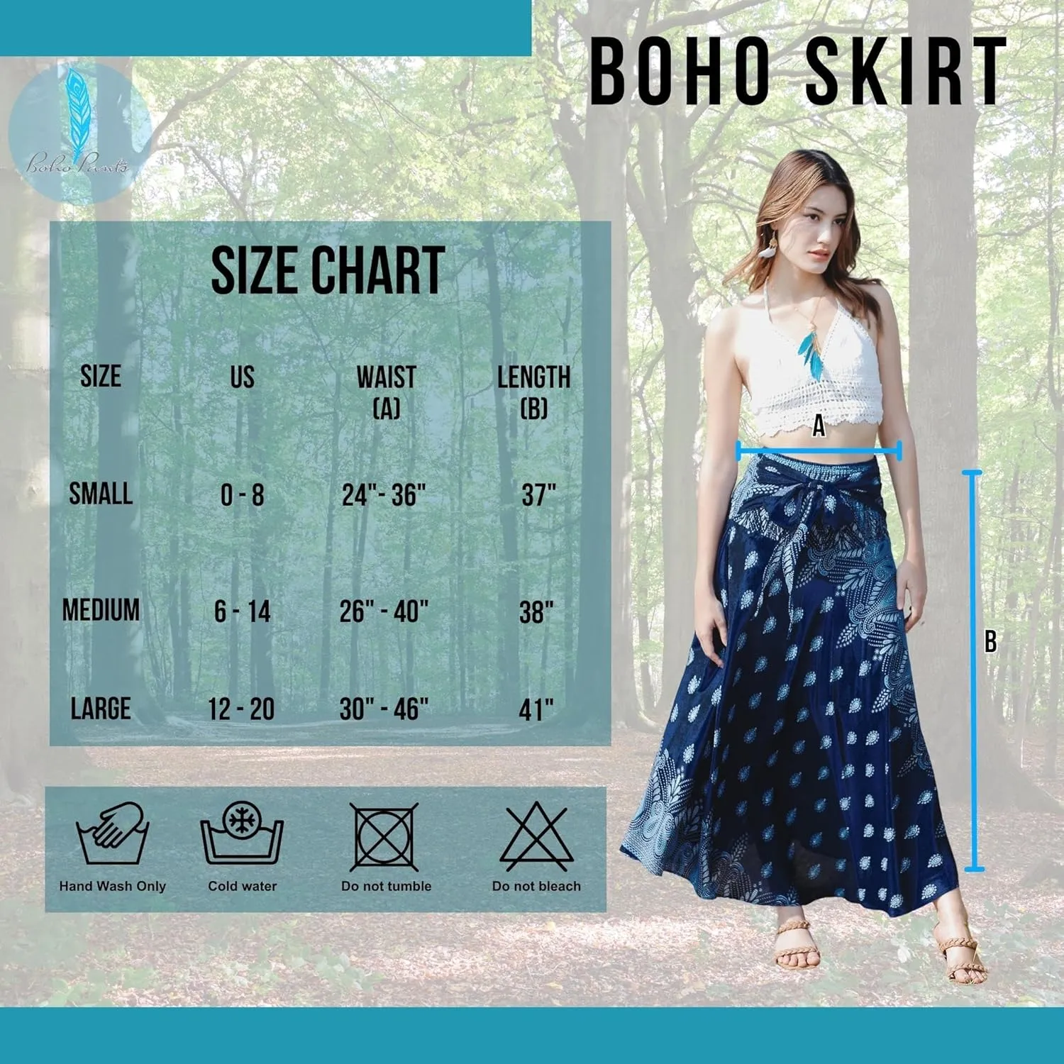 Hippie Skirt Boho Dress Bohemian Gypsy Maxi Long Skirts for Women Summer midi Beach Dress