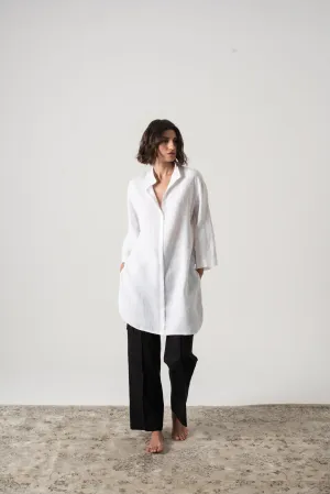 Hugo Linen Tunic Shirt White