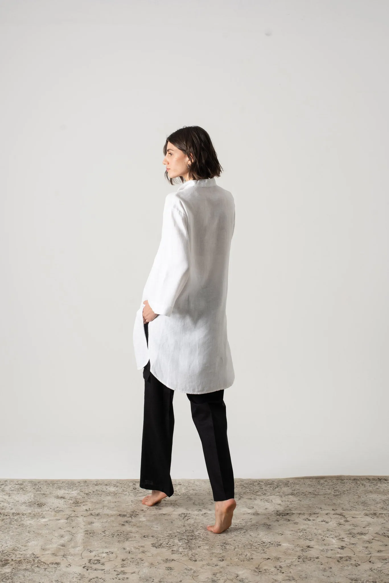 Hugo Linen Tunic Shirt White