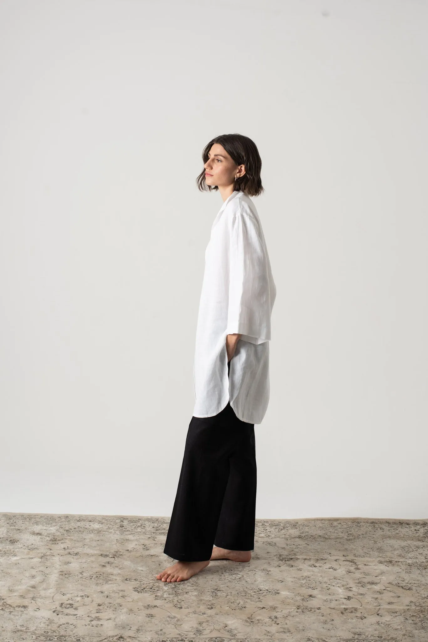 Hugo Linen Tunic Shirt White