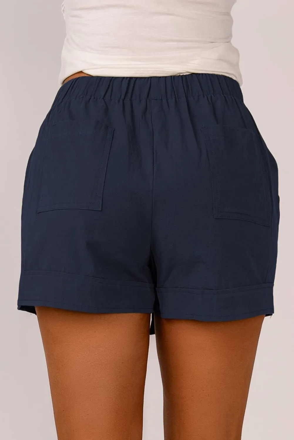 HVEPUO Women Casual Summer Shorts Elastic High Waisted Short Pants with Pockets