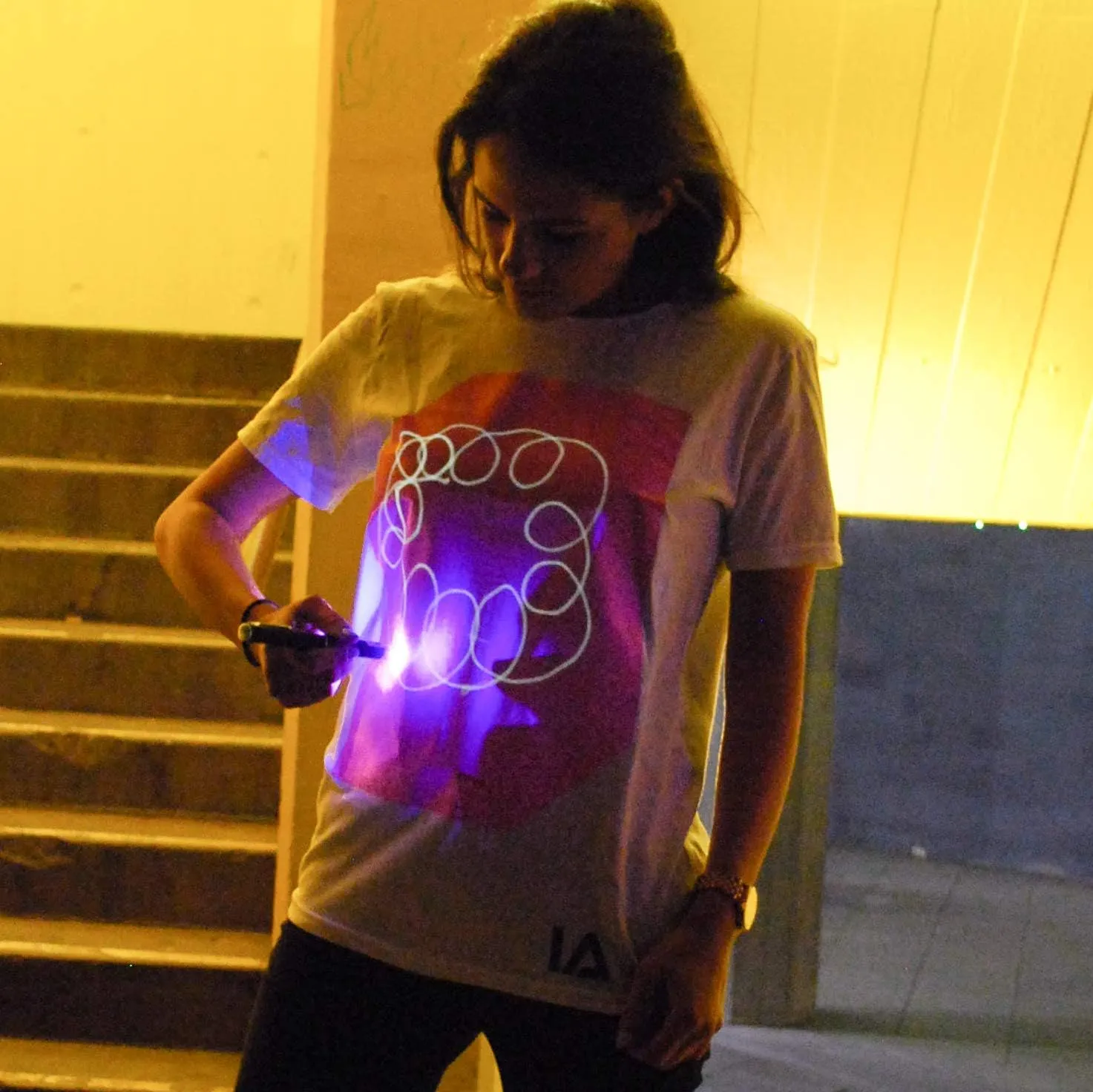 Illuminated Apparel Original Interactive Glow in The Dark T-Shirt - Fun for Birthday Parties & Festivals