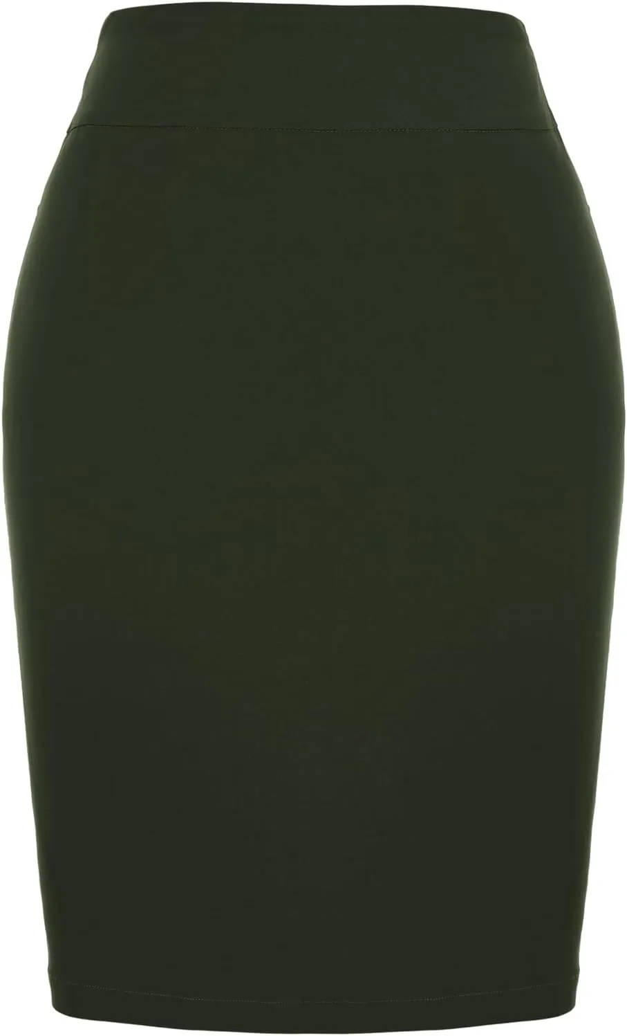 Kate Kasin Women's Stretch Knee Length Pencil Skirts High Waisted Slim Fit Business Casual Skirt
