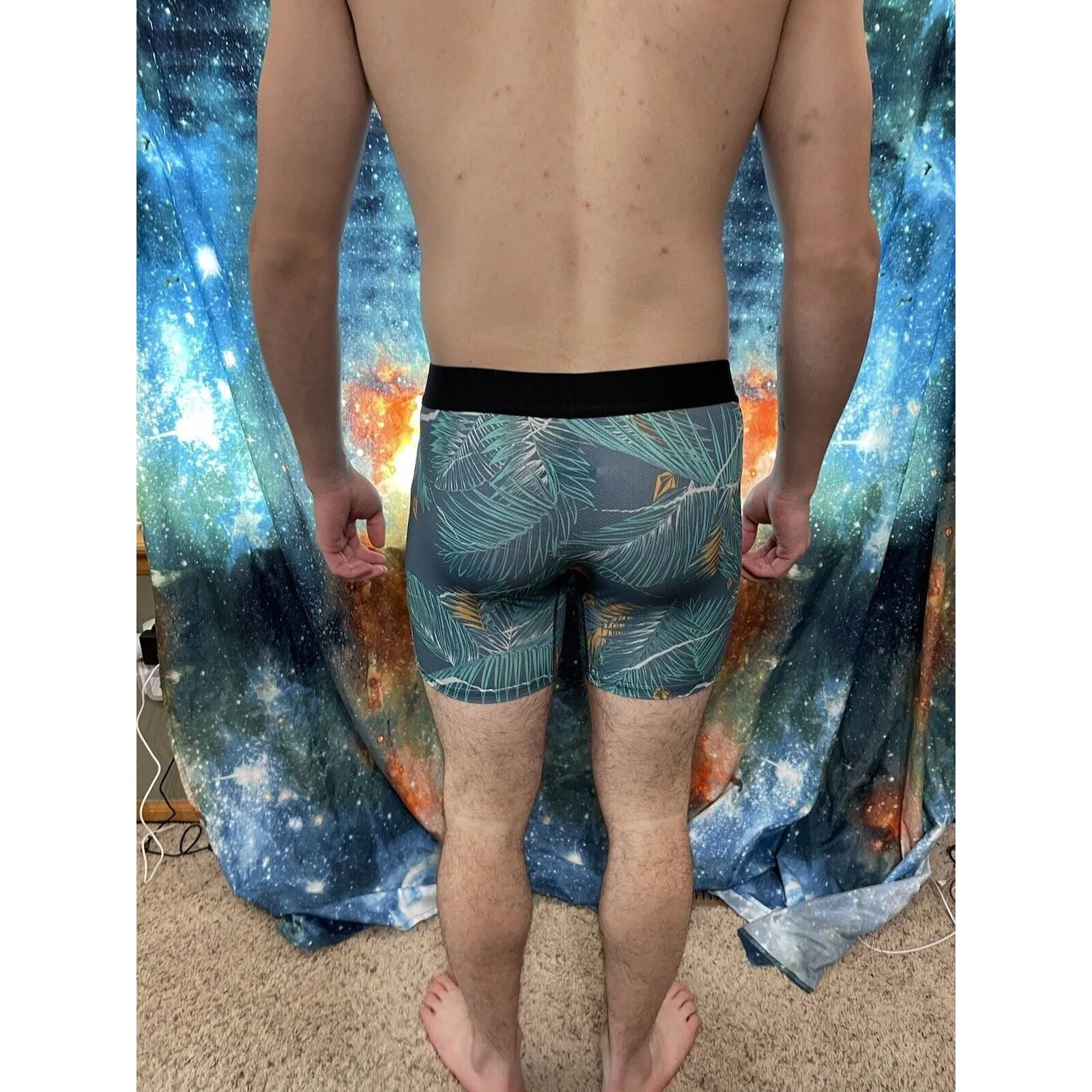 Men's volcom medium tropical leaves compression shorts