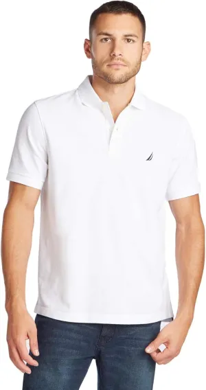 Nautica Men's Classic Short Sleeve Solid Performance Deck Polo Shirt