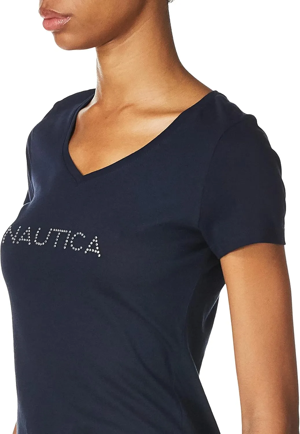 Nautica Women's Easy Comfort Supersoft 100% Cotton Classic Logo T-Shirt