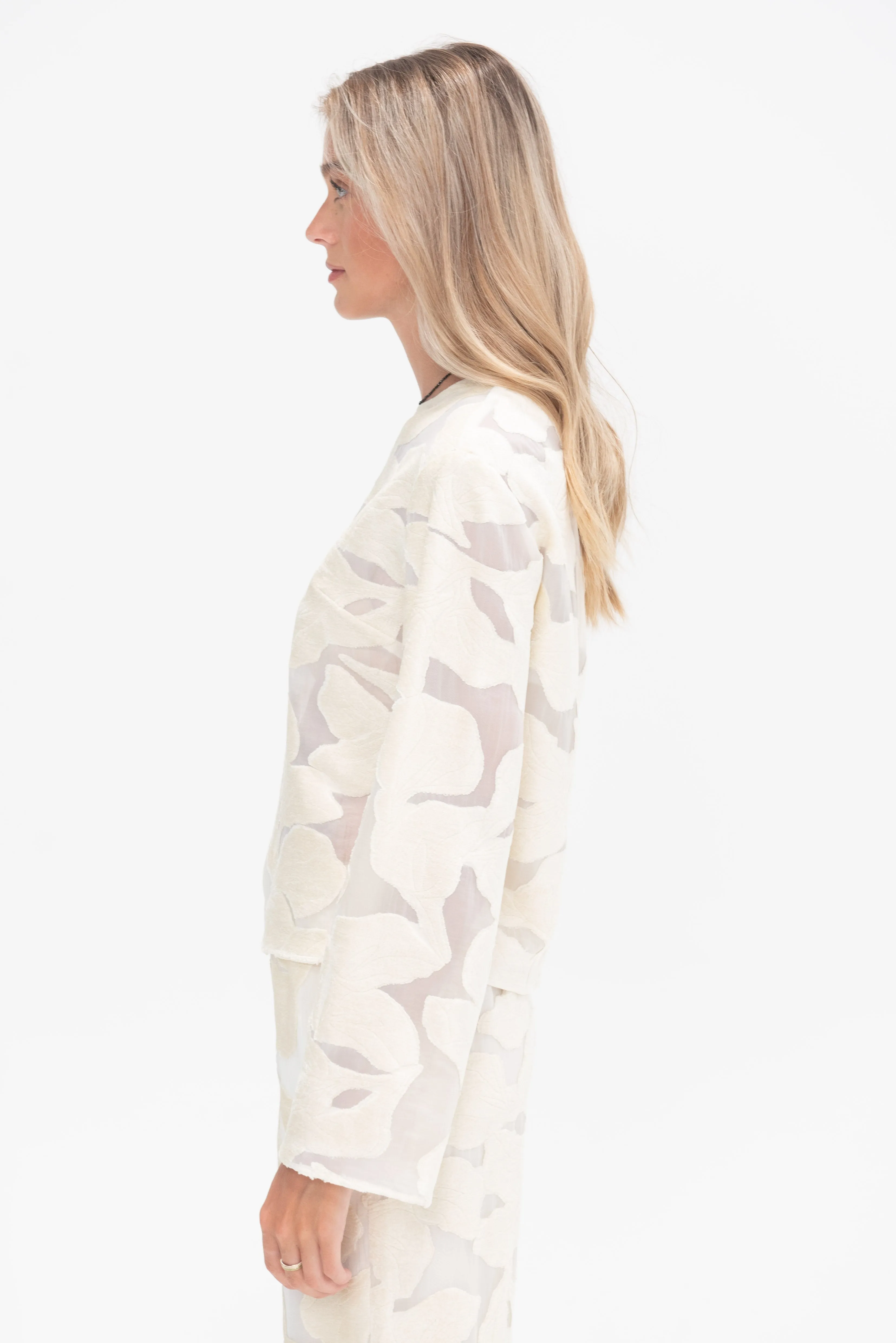 Ophelia Velvet Blouse, Ivory