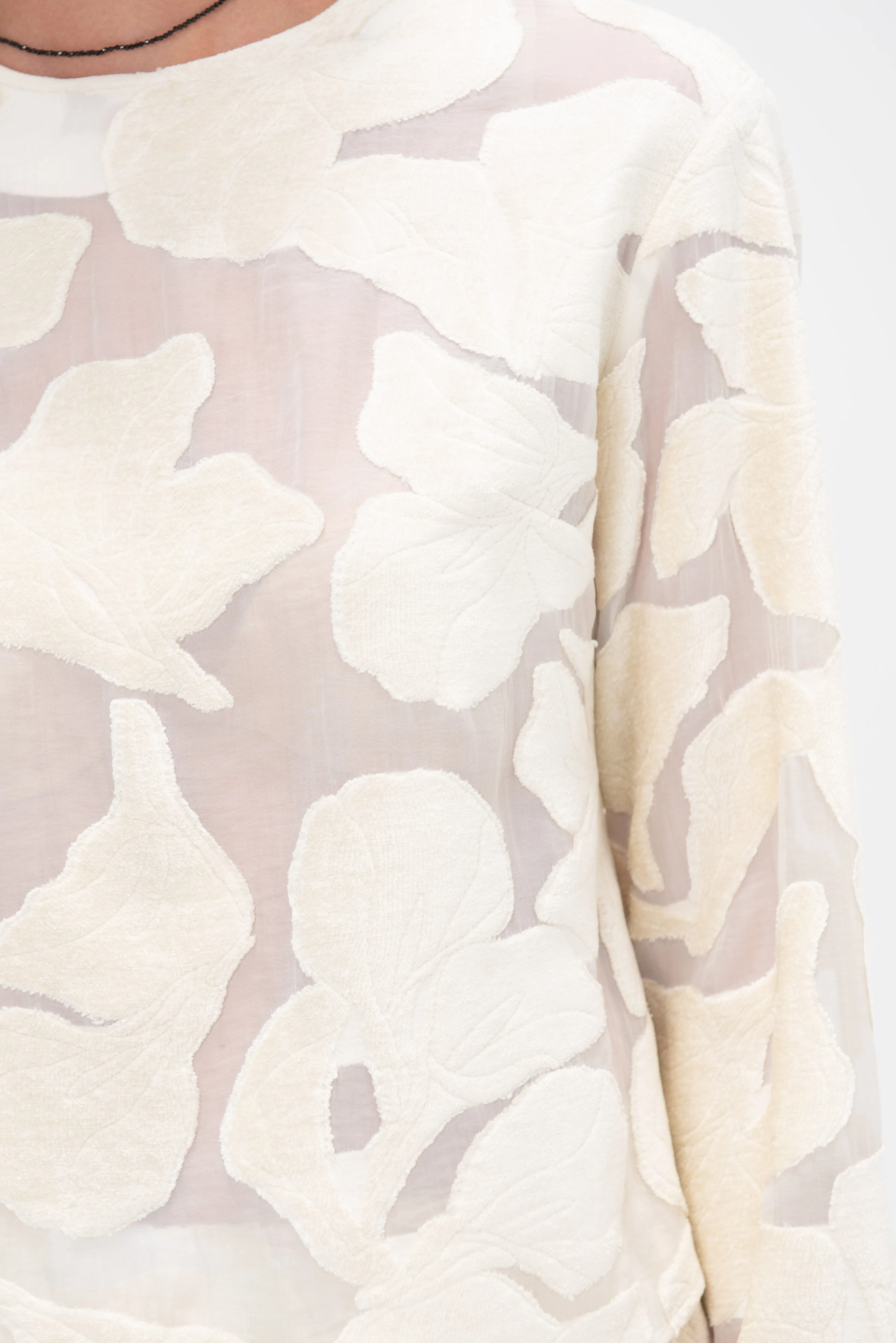 Ophelia Velvet Blouse, Ivory