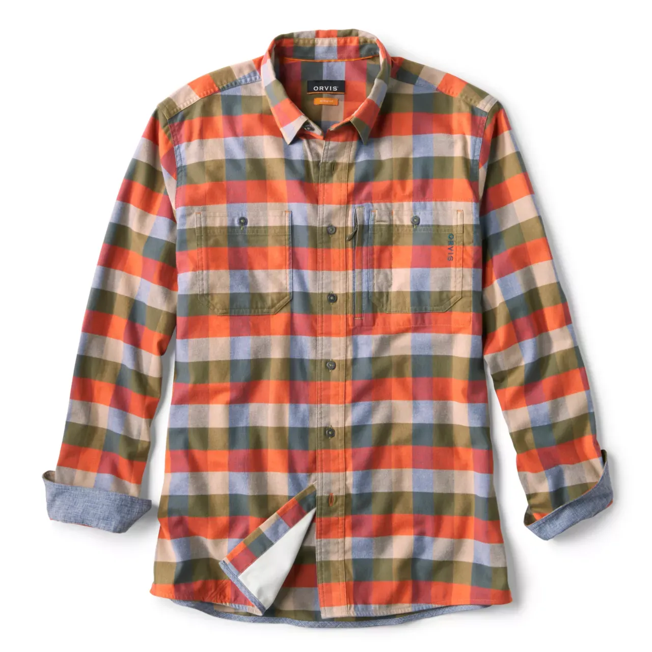 Orvis Men's Flat Creek Tech Flannel Shirt / Tarragon
