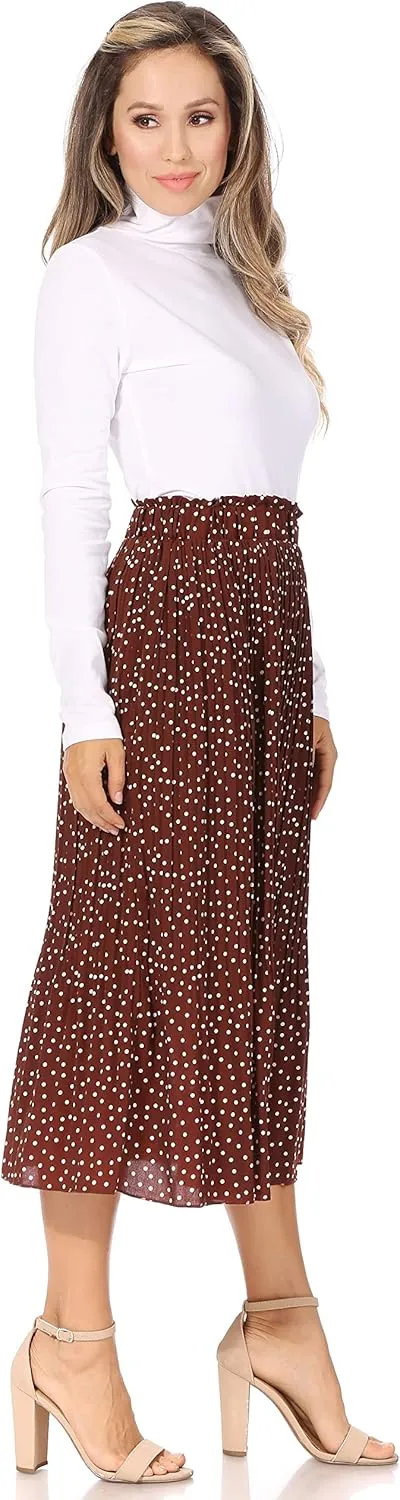 Pleated Midi Skirts for Women with Pockets, Elastic High Waisted Skirt Reg & Plus Size Womens Summer Skirts Trendy 2023