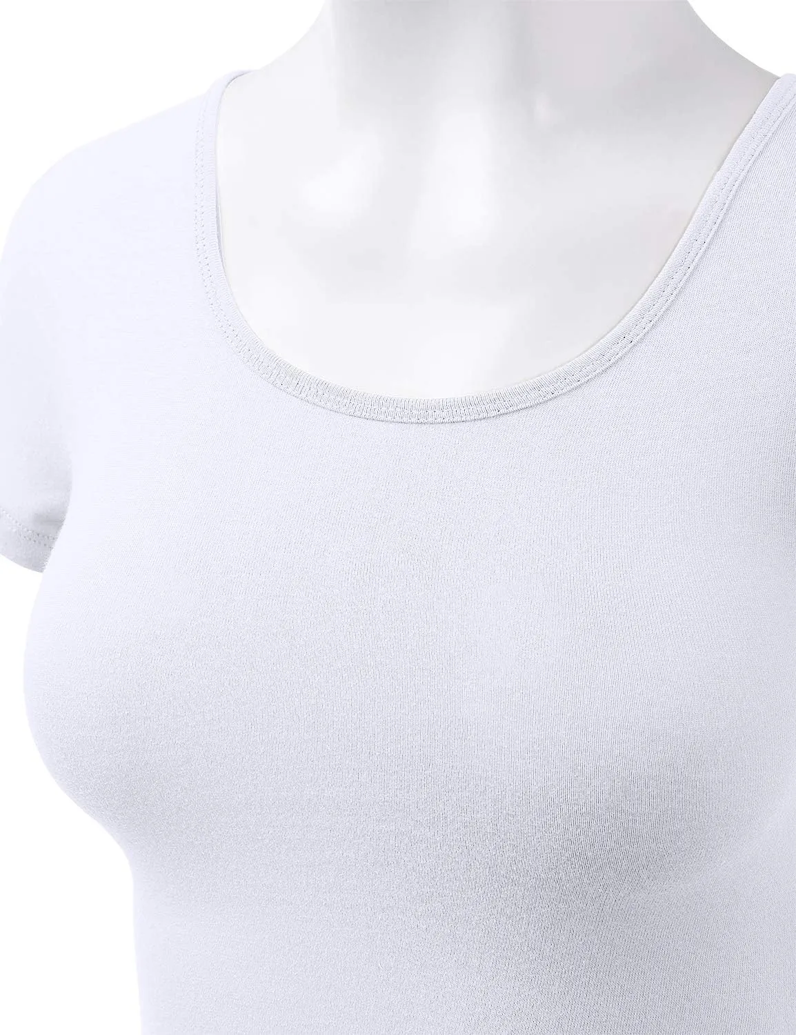 Women's Cotton Scoop Neck Crop Tops Short Sleeve Basic Casual Shirts Tops